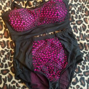 Torrid pink and black bikini
